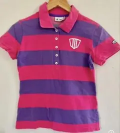 〔美品　〕　アディダスゴルフ　ポロシャツ　ボーダー　半袖シャツ　M ボーダー