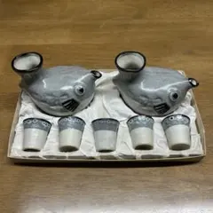 ふぐ型徳利 ぐい呑みセット 酒器