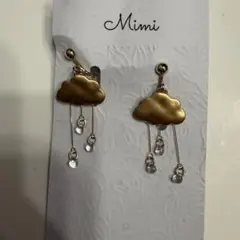 雨・雲・Rain Drops （マットゴールド）　イヤリング