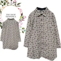 【ザッショップティーケー】メンズ綿100%花柄総柄シャツ襟付【М】 五分袖洗える