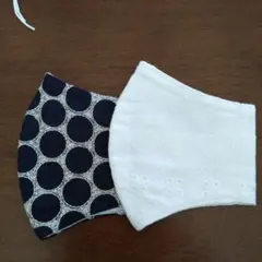 ハンドメイド　立体マスク　コットンレース　レース　マスクカバー　ワイヤー入り