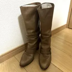 ペリーコ ベルト付き ロングブーツ ブラウン