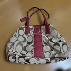 COACH ショルダーバッグ ベージュ/バーガンディ