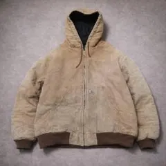 CarharttアクティブジャケットUSA製ベージュ90sダック地 4L 大きい