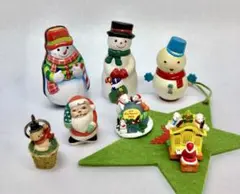 クリスマス　① レトロ雑貨　フィギュア　7点セット
