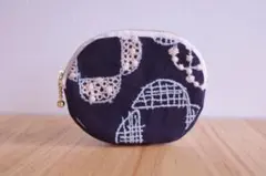 楕円形の小さめポーチ＊ミナペルホネンはぎれ使用＊ベロニカ