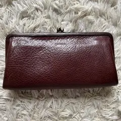genten バーガンディ がま口長財布