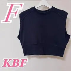 KBF ケービーエフ ノースリーブ カットソー ネイビー 大人コーデ F