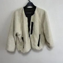 リバーシブル　フリークスストア　アイボリー・オリーブ ボアジャケット