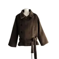 ブラウン ダブルブレスト チェスターコート