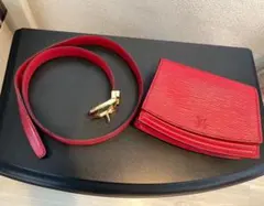 LOUIS VUITTON エピ レザー 赤 ボディバッグ ウエストポーチ