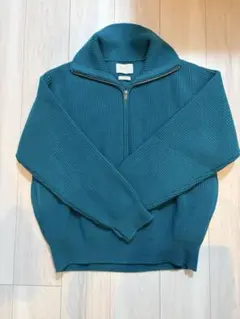 YOKE 3/4 FRONT ZIP HIGHNECK RIB SWEATERのサムネイル