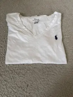 POLO ホワイト Vネック Tシャツ