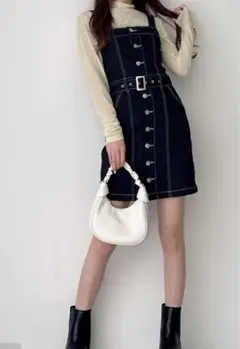 新品❤︎グレイル　ベルト付きミニジャンパースカート