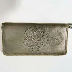 COACH コーチ グレー 長財布 ラウンドファスナー レザー レディース