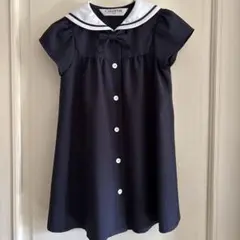 CHOPIN ネイビー セーラー襟 半袖ワンピース 100cm
