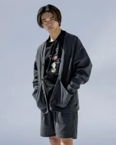 SHIPS Roots ビッグシルエット ピグメント加工 カーディガン