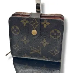 ルイヴィトン モノグラム コンパクトジップ 二つ折り財布 M61667 ブラウン