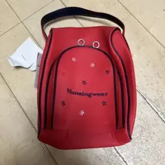 未使用　Munsingwear ゴルフ シューズケース ペンギン刺繍 赤　レッド