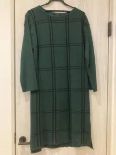 チェック柄 ロングワンピース