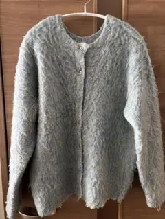 【クリーニング済・美品】Omekashi シャギーニットカーディガン F