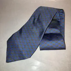 HERMES シルク 青 ネクタイ パターン付き フランス製