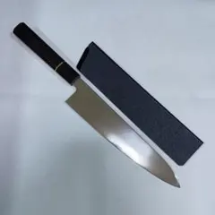 包丁　和牛刀　ハ寸　鏡面研磨　切味抜群　箱付　未使用品 酔心 SUISIN 白鋼 本焼 和牛刀 総鏡面仕上げ 黒檀八角銀線一本柄