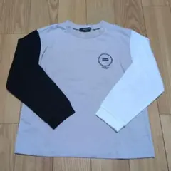 新品☆コムサイズム　グレージュ　サークルプリント長袖Tシャツ120㎝