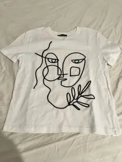 ZARA アートプリント ホワイト Tシャツ Sサイズ