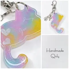 キーホルダー 猫 ハンドメイド チャーム 【122】