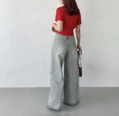 ZARA 半袖リブ編みニット Mサイズ