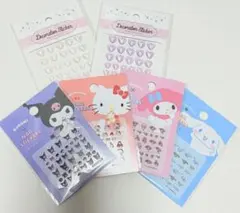 サンリオネイルシール　4枚くろみ　マイメロ　キティ　シナモンぷっくり　ハート