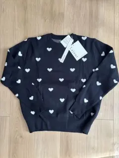 【新品】Lajour ハート柄 ブラック 長袖ニット