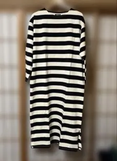 クロスアンドクロス　ボーダーボートネックロングワンピース（サイズ1）