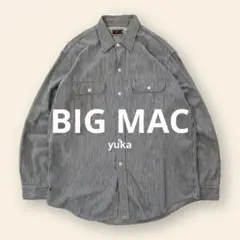 80s BIG MAC ヒッコリーワークシャツ 長袖シャツ ヴィンテージ 古着