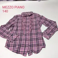 ナルミヤ　MEZZO PIANO　メゾピアノ　シャツ　ロールアップ　チェック