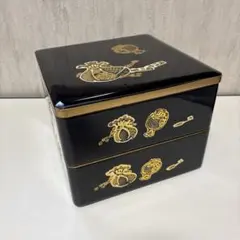重箱 二段重 黒漆 金蒔絵 華やか