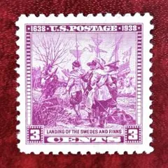 外国切手 ヴィンテージ 米国 スウェーデン人フィンランド人移民300年1938年
