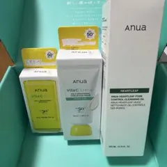 Anua アヌア 日焼け止め クレンジング 化粧下地 3点セット