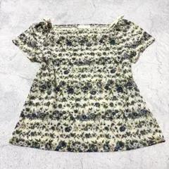 インゲボルグ　花柄　半袖カットソー　方リボン