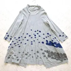 慈雨 ジウ センソユニコ 変形 ボーダー カットソー チュニック 40