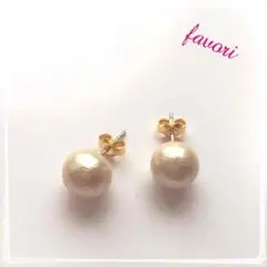 コットンパールのシンプルピアス☆