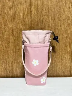 ペットボトルホルダー　ピンク　花柄　保冷保温　水筒　ケース　カバー