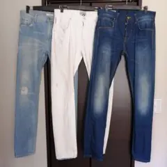 ZARA　ザラ デニム　ジーンズ 三本セット　31インチ　細目　股下長め
