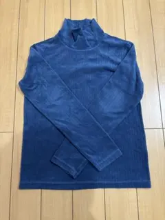 UNIQLOキッズ　ストレッチフリースリブハイネックT 150 ブルー