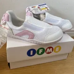 【新品】IFME 上履き ホワイト/ピンク18.5cm