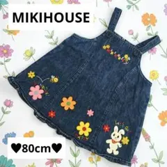 80cm♥︎MIKIHOUSE デニムジャンパースカートのサムネイル