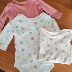 ベビープリントロンパース　肌着80cm3セット