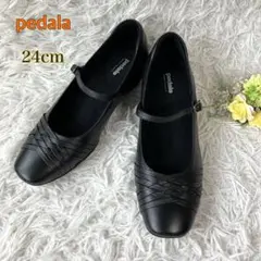 美品 pedala アシックスウォーキング ストラップパンプス 24EEE
