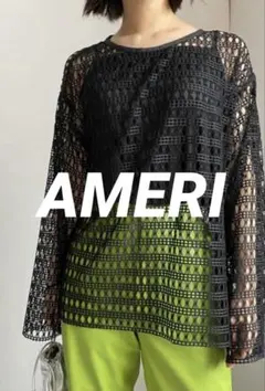 【美品】Ameri MESH LAYERED DENIM JACKET ブラックのサムネイル